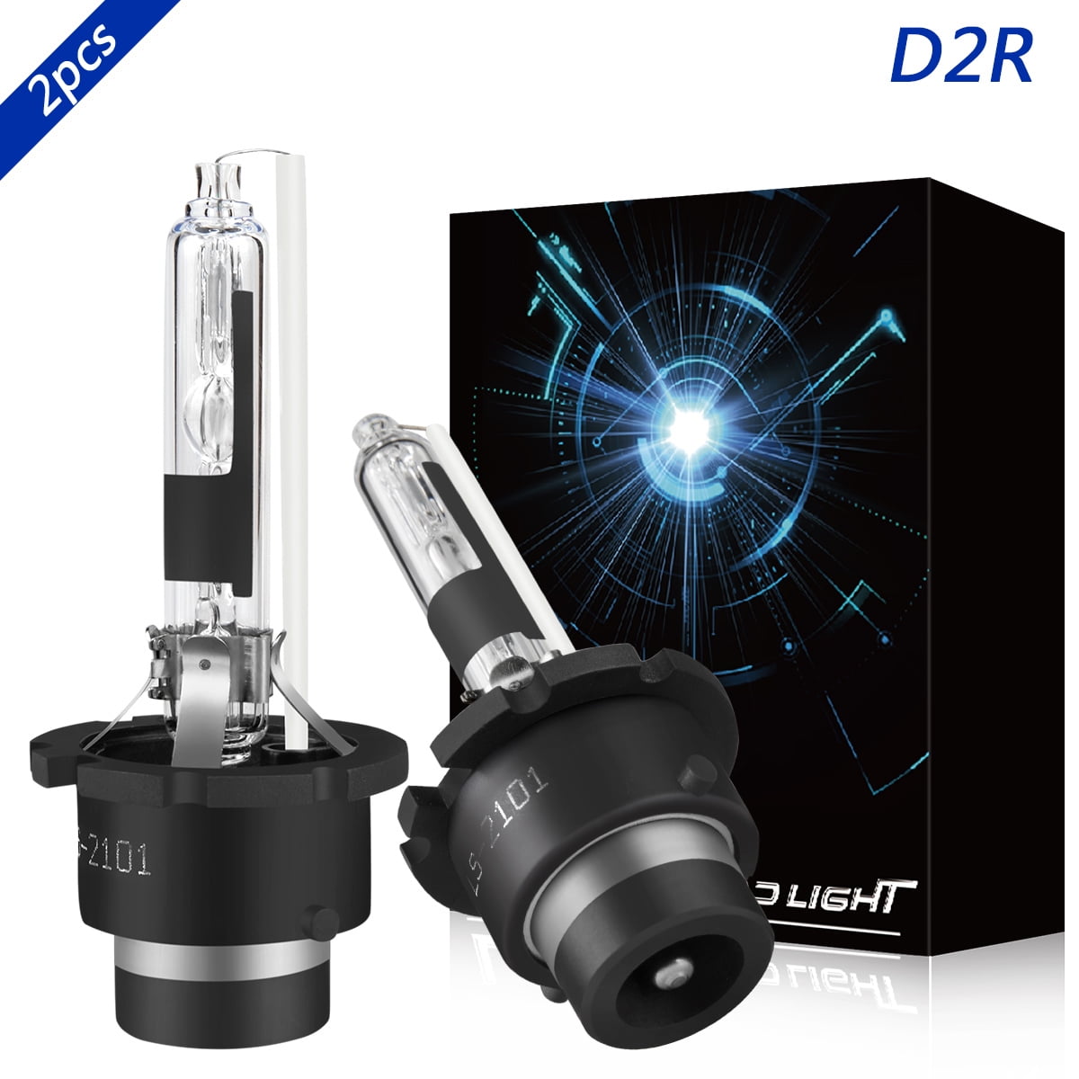 Obndvu D2R Xenon HID Headlight Bulbs for Infiniti QX56 2004-2010 Low Beam 6000K White 2pcs