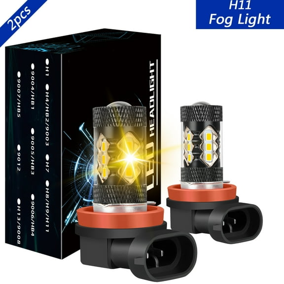 Obndvu H8/H9/H11 LED Fog Light Bulb for Dodge Challenger 2015-2020 Yellow Super Bright 2pcs