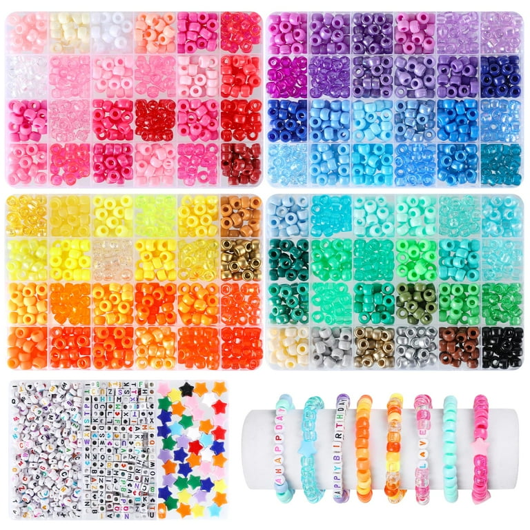 Obookey Beads Bracelet Making Kit: 96 Colors Pony Beads Friendship
