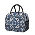 thumbnail image 1 of Obrewu Blue and White Pioneer Flower Lunch Bag for Adult, Insulated, Leakproof, Oxford Cloth, 1 of 7