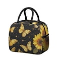 thumbnail image 1 of Obrewu Butterflies Sunflowers Lunch Bag for Adult, Insulated, Leakproof, Oxford Cloth, 1 of 7