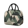 thumbnail image 1 of Obrewu Green and Beige Modern Art Geometric Lunch Bag for Adult, Insulated, Leakproof, Oxford Cloth, 1 of 7