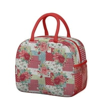 Obrewu Pioneer Flower Lunch Bag for Adult, Insulated, Leakproof, Oxford Cloth