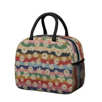 Obrewu Pioneer Flower Lunch Bag for Adult, Insulated, Leakproof, Oxford Cloth