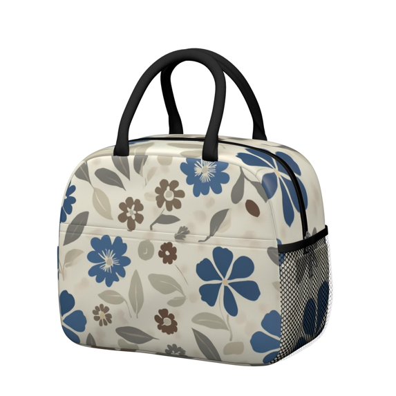 Obrewu Pioneer Flower Lunch Bag for Adult, Insulated, Leakproof, Oxford Cloth