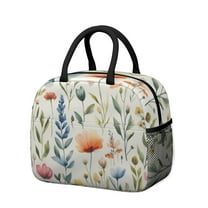 Obrewu Pioneer Flower Lunch Bag for Adult, Insulated, Leakproof, Oxford Cloth