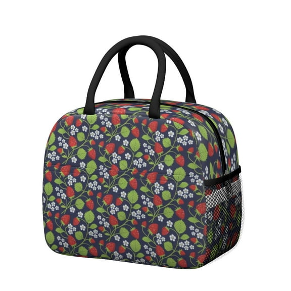 Obrewu Strawberry Plants Fruit Lunch Bag for Adult, Insulated, Leakproof, Oxford Cloth