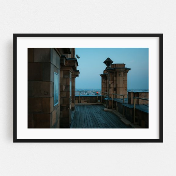 Observation Deck, Latvian Academy of Sciences 03 - Riga Latvia Photography Architecture City Skyline Travel Poster Scenic Black Framed Wall Art Print 5 x 7 inches