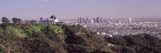 Observatory on a hill with cityscape in the background Griffith Park Observatory Los Angeles California USA 2010 Canvas Art - Panoramic Images (36 x 12)