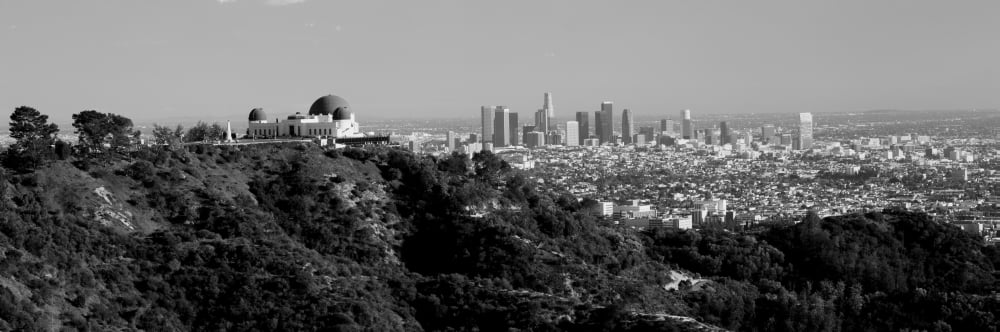 Observatory on a hill with cityscape in the background Griffith Park Observatory Los Angeles California USA Canvas Art - Panoramic Images (6 x 18)