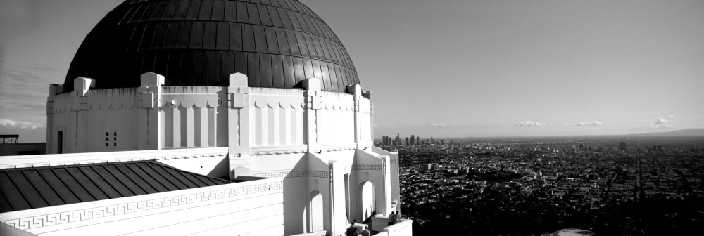 Observatory with cityscape in the background Griffith Park Observatory Los Angeles California USA Canvas Art - Panoramic Images (12 x 36)