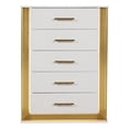 thumbnail image 1 of Obsession Contemporary Style 5-Drawer Chest Made with Wood in Gold Finish, 1 of 6