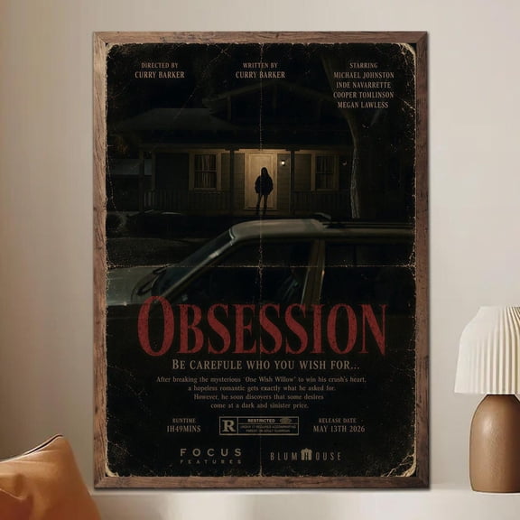 Obsession Horror Movie Poster, Vintage Thriller Wall Art, Dark Aesthetic Film Print, Retro Halloween Room Decor Gif Unframed Size 24''x36'' GooGate