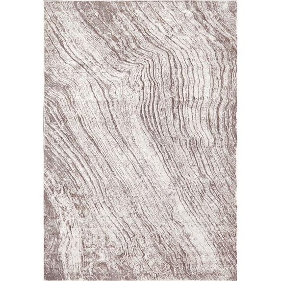 Obsession OB699537180 5.2 x 7 ft. Machine Made Rectangle Area Rug, Cream & Taupe
