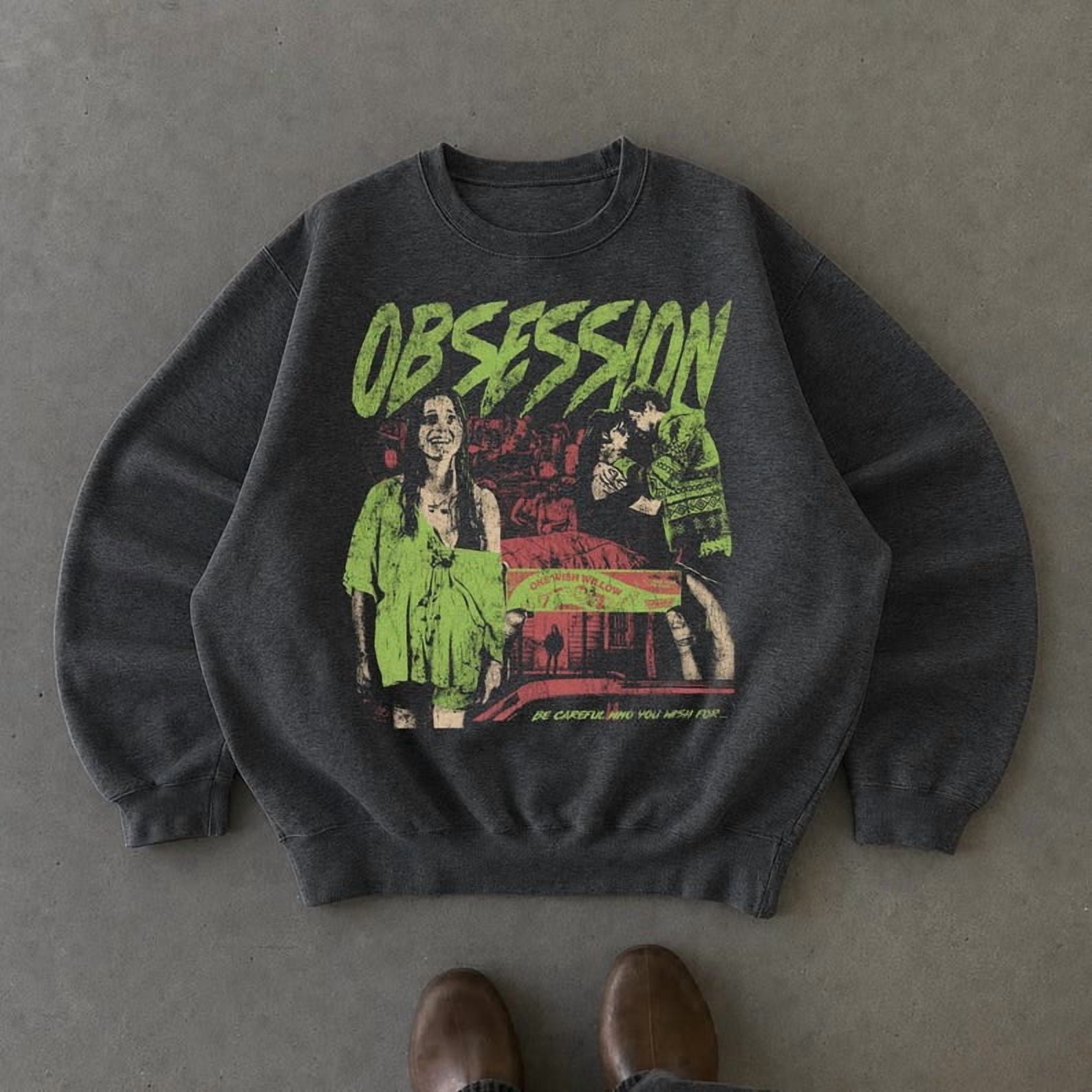 Obsession Vintage Horror Cinema Graphic Sweatshirt, Halloween ...