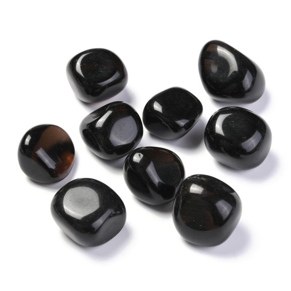 Obsidian Beads No Hole Tumbled Stone Healing Stones for 7 Chakras Balancing Therapy Meditation Vase Filler Gems 14~26x13~21x12~18mm