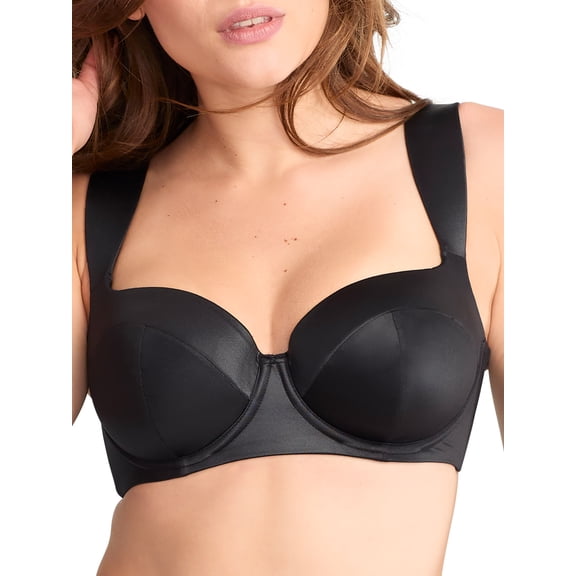 Panache BLACK Obsidian Bette Wide Strap Bikini Swim Top, US 38DD, UK 38DD