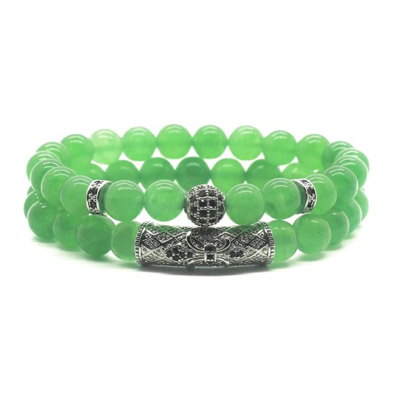 Obsidian Bracelet, Hand Beaded 8MM Crystal Beads, Adjustable Stretch Bracelet, Chakra Bracelet, Protective Bracelet, Brings Good Luck, Prosperity and Happiness, Gifts for Men and Women