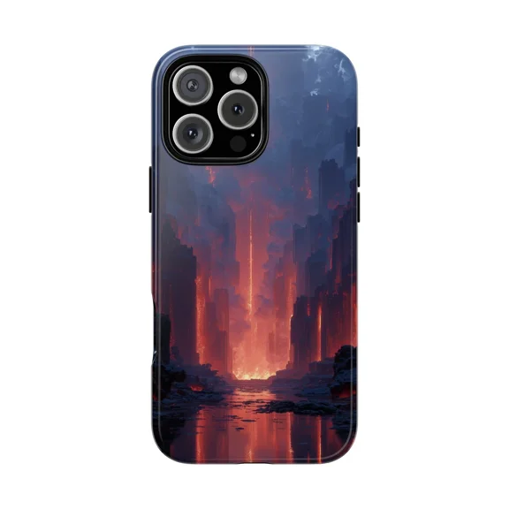 Obsidian Canyon Lava Inferno Phone Case for iPhone 17 11 12 13 14 15 16 Pro Max