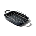 thumbnail image 1 of Obsidian Carbon Steel Roaster Pan with Rack, 1 of 8