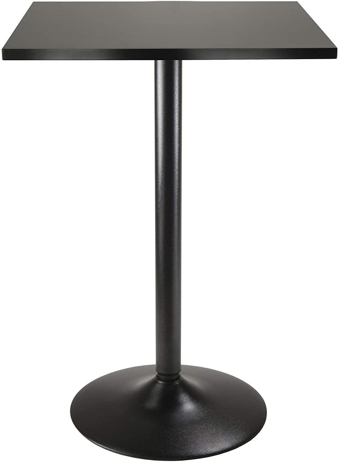 Sleek Transitional Black Square Counter Height Pub Table