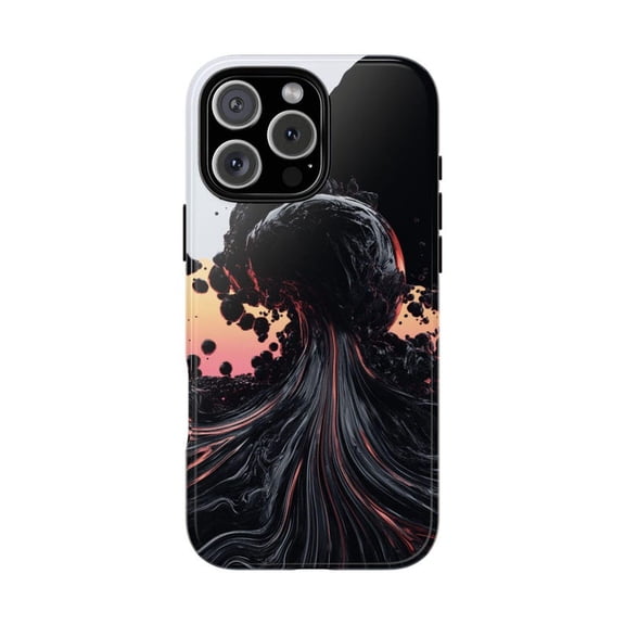 Obsidian Liquid Sphere Flow 3D Oil Painting Phone Case for 11 12 13 14 15 16 17 Pro Max