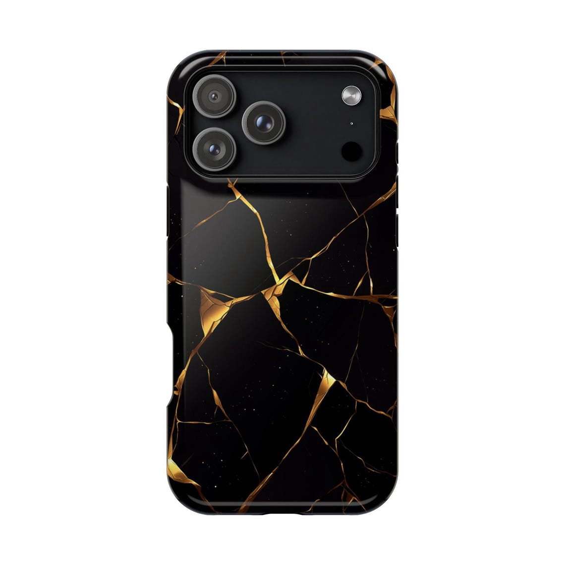 Obsidian Mosaic Kintsugi Gold Fracture Premium Geometric Cracked Stone ...