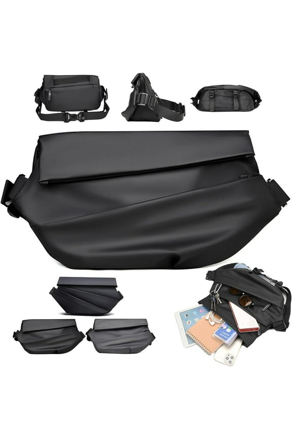 Obsidian Sling Bag,Multipurpose Stylish Crossbody Bag, Quick Access, Expandable,Anti-Theft Waterproof Chest Shoulder Backpack, Waterproof Sling Bag for Men, Travel