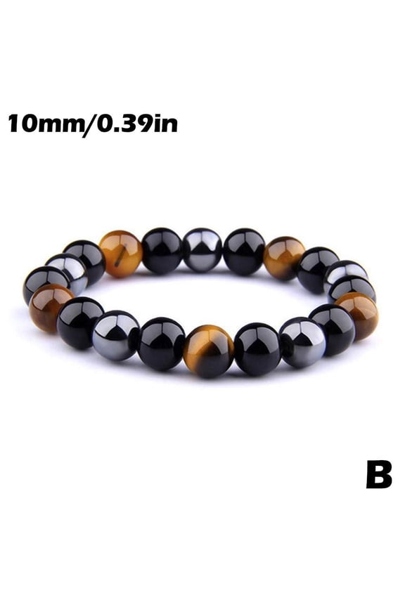 Obsidian Tiger Eye Hematite Bracelet Triple-Protection Bangle Men/Women Jewelry E1A5