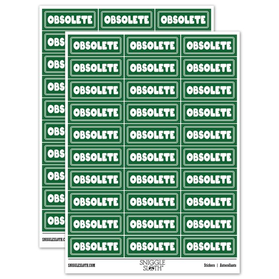 Obsolete Bold Discontinued Old Inventory Sticker Set - Dark Green - Gloss Finish - 1.75" Medium