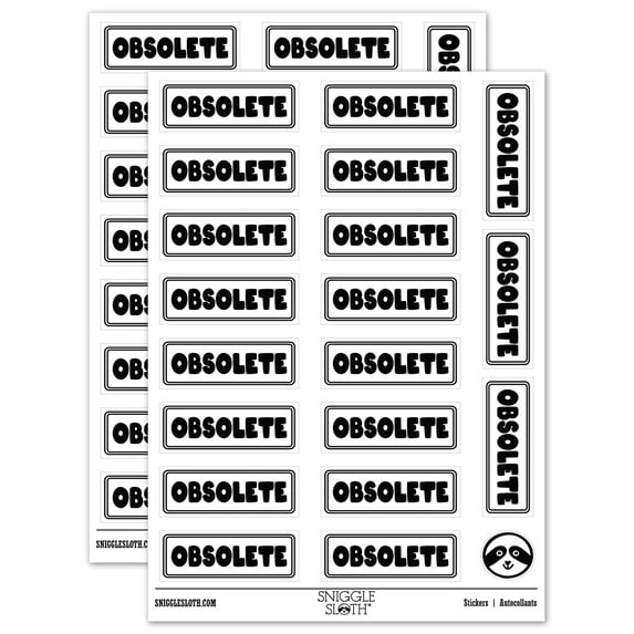 Obsolete Bold Discontinued Old Inventory Sticker Set - White - Gloss Finish - 2.00" Large