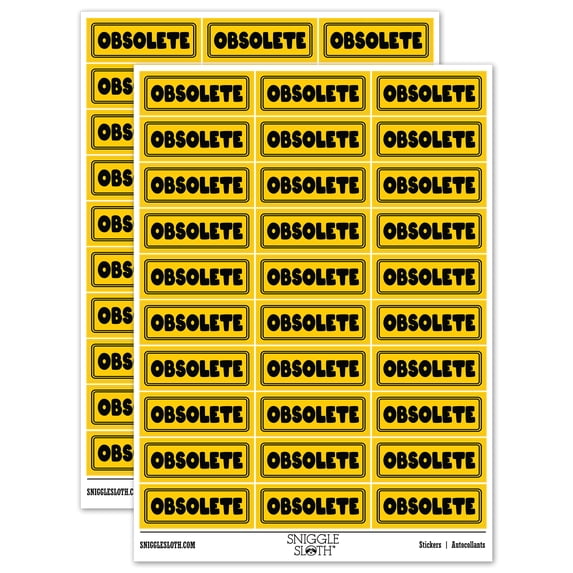 Obsolete Bold Discontinued Old Inventory Sticker Set - Yellow - Gloss Finish - 1.75" Medium