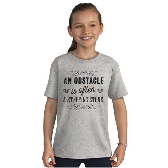 Obstacle Stepping Stone Inspirational Girls Kids T Shirt Tees Teen Brisco Brands S