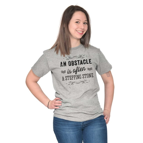 Obstacle Stepping Stone Inspirational Women's Plus Size Graphic Tee Brisco Brands 3X