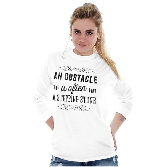 Obstacle Stepping Stone Inspirational Women's Long Sleeve T Shirt Brisco Brands S