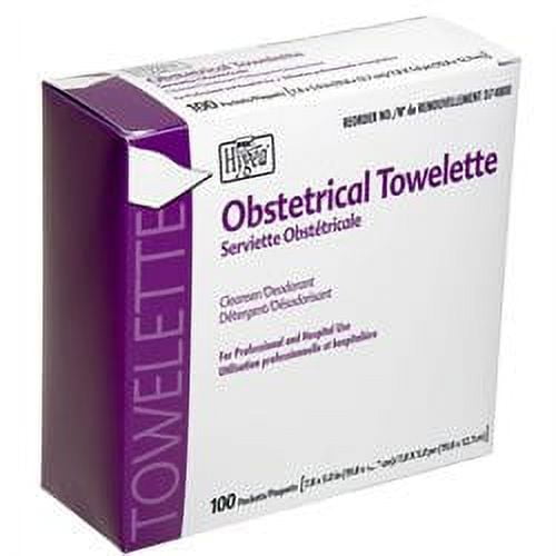 Obstetrical Wipe, Cleanser/Deodorant, Individual Packets, Box of 100