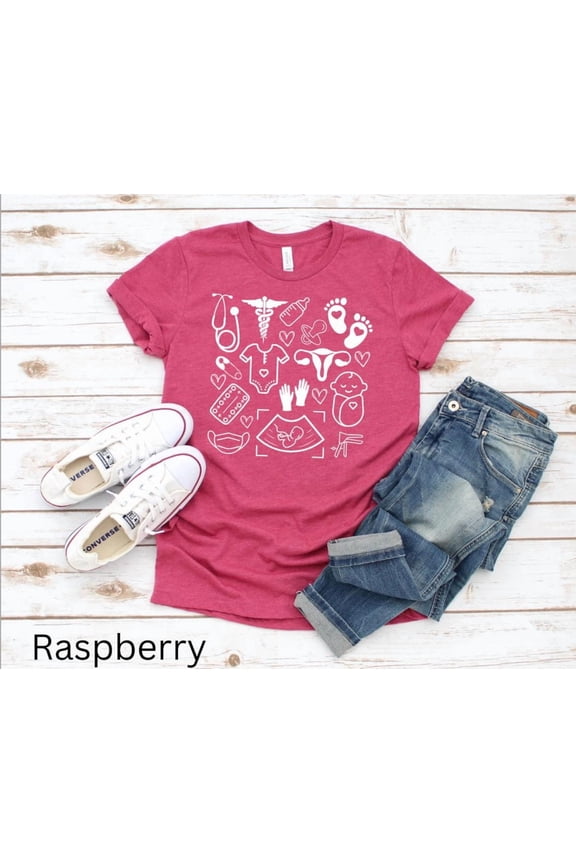 Obstetrics Ob Gyn Gynecology Newborn Baby Doodles Shirt For Nurse Rn Nursing Md Aesthetic Graphic T-Shirt Tshirt All Size S-5XL