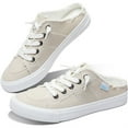 thumbnail image 1 of Obtaom Women Canvas Mules Memory Foam Clipper Fashion Sneakers Comfortable Slip-On Mule Backless Holiday Shoes（Beige US10）, 1 of 6