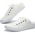 thumbnail image 1 of Obtaom Women Canvas Mules Memory Foam Clipper Fashion Sneakers Comfortable Slip-On Mule Backless Holiday Shoes（White Canvas US5）, 1 of 6