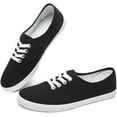 thumbnail image 1 of Obtaom Women’s Canvas Sneakers Fashion Lace Up Canvas Shoes,Low Top Casual Flat,Lightweight Tennis Shoes.(Black,US10), 1 of 12