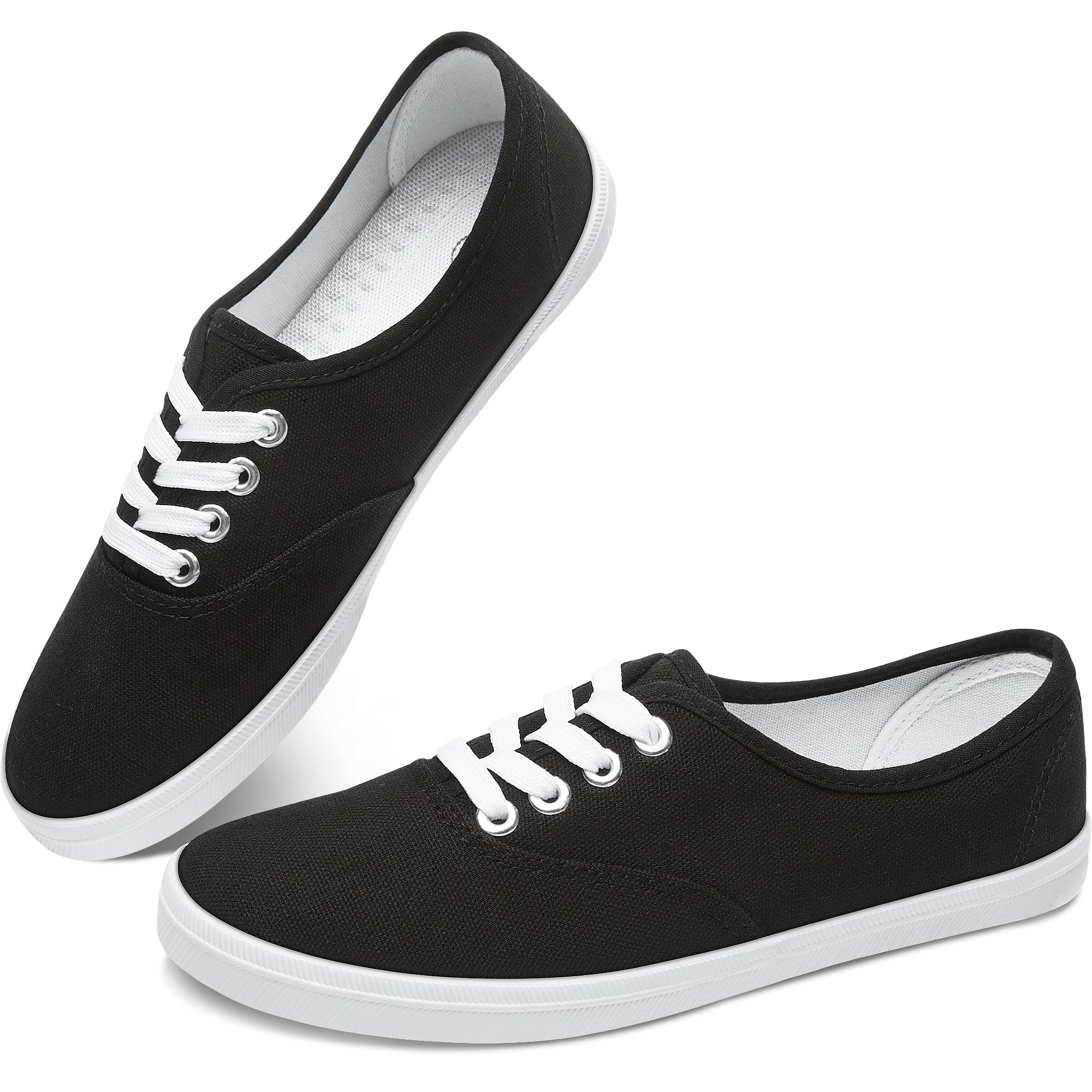 Women Black Canvas Shoes in TPR Stitched Sole, Size: 36 - 41 at Rs 465/pair  in Agra