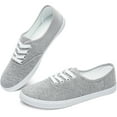 thumbnail image 1 of Obtaom Women’s Canvas Sneakers Fashion Lace Up Canvas Shoes,Low Top Casual Flat,Lightweight Tennis Shoes.(Gray,US7), 1 of 13