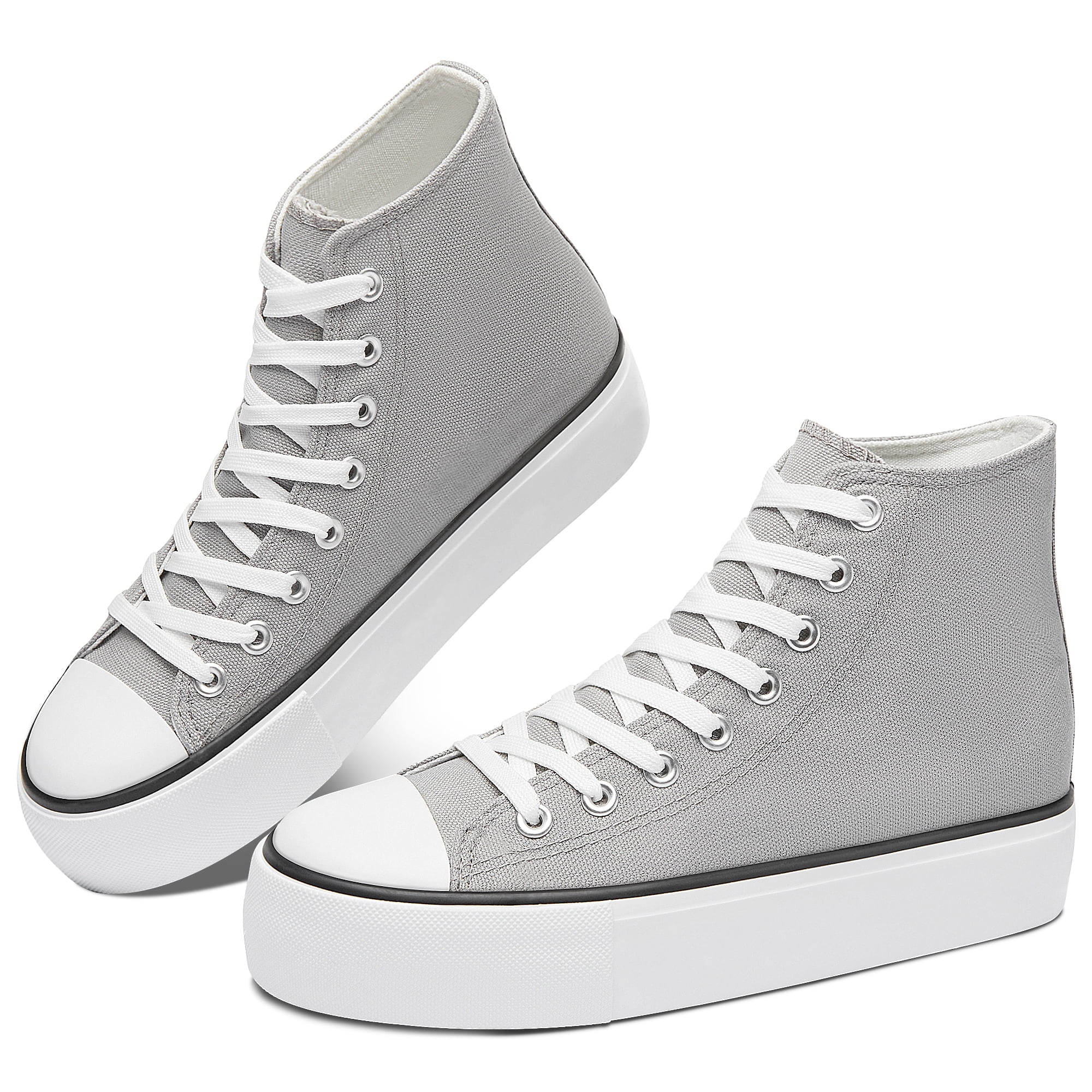 Gingham Blue - Women’s high top canvas shoes