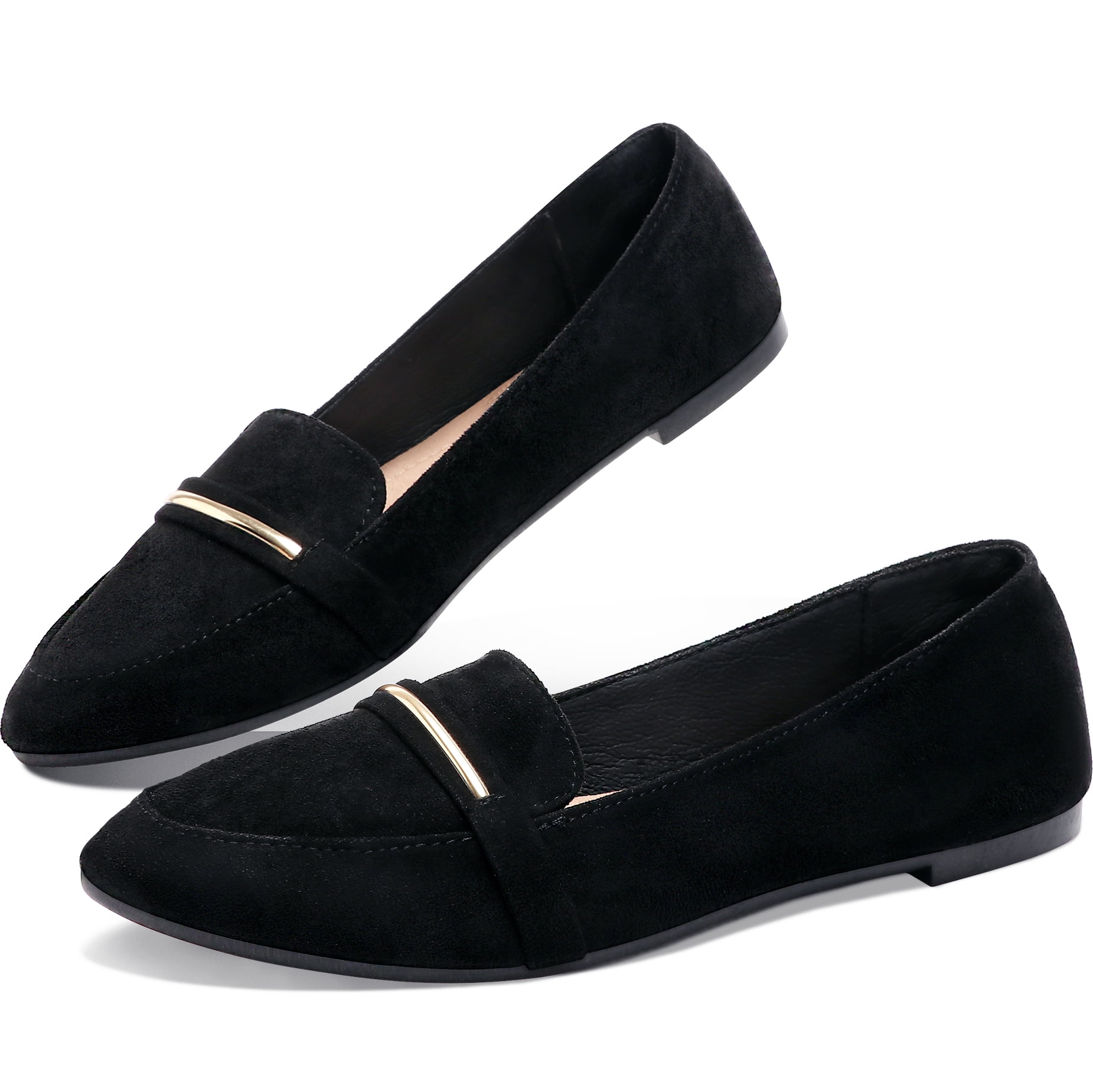 Obtaom Women s Pointy Toe Faux Suede Loafer Flat Comfortable Ballet obtaom-women-s-pointy-toe-faux-suede-loafer-flat-comfortable-ballet