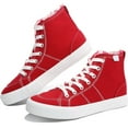 thumbnail image 1 of Obtaom Womens High Top Canvas Sneakers Play Mid Fashion Sneaker Casual Lace up Canvas Shoes(Red,US9), 1 of 8