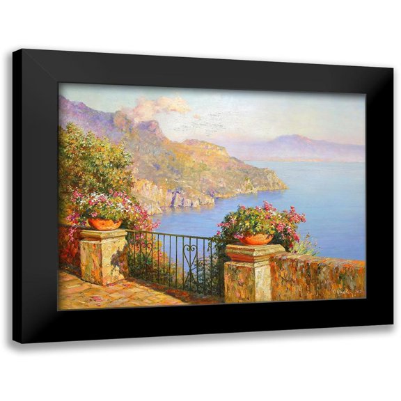 Obuchovsky, Yury 14x12 Black Modern Framed Museum Art Print Titled - Town Ravello