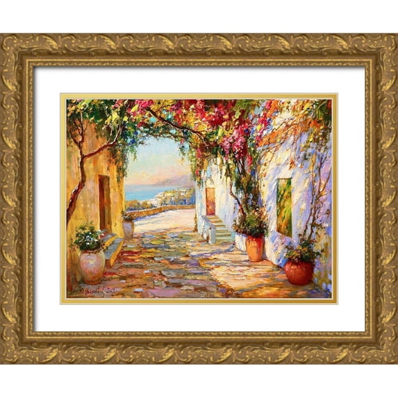 Obuchovsky, Yury 32x25 Gold Ornate Wood Framed with Double Matting Museum Art Print Titled - Exit to the Sea II
