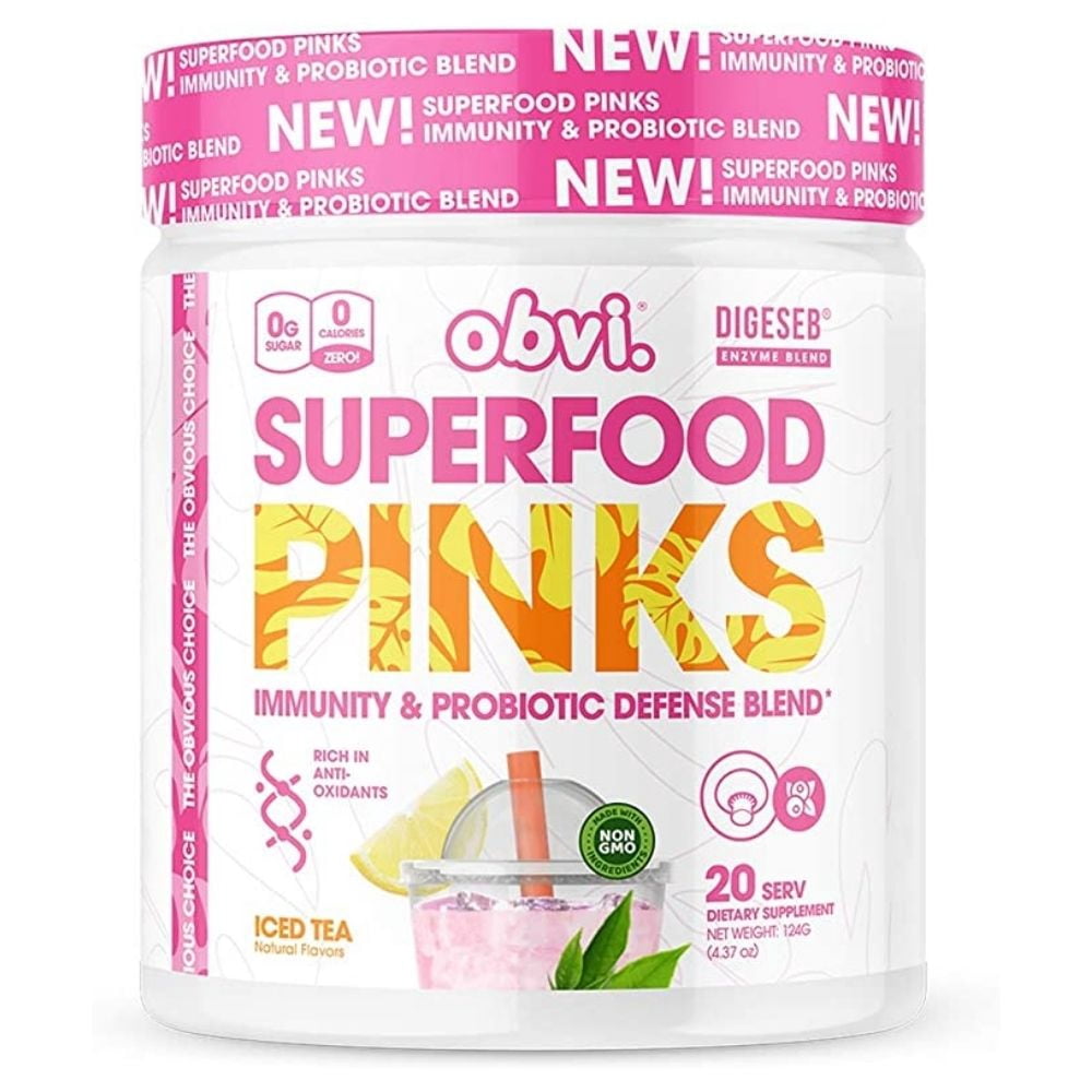 Obvi Color Obvi Pinks Superfoods, Iced Tea Flavor, 35 Superfoods, Probiotics ...