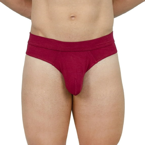 Obviously EliteMan Hipster Brief (Maroon, Large)