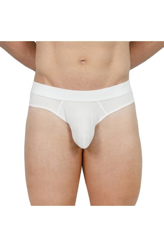 EliteMan Hipster Brief (White, Large)